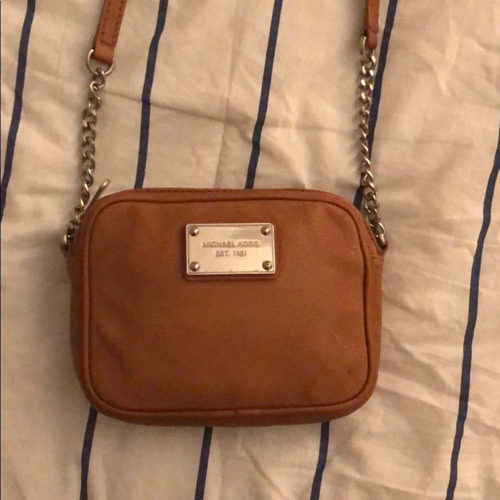 Brown Micheal Kors Cross Body Purse